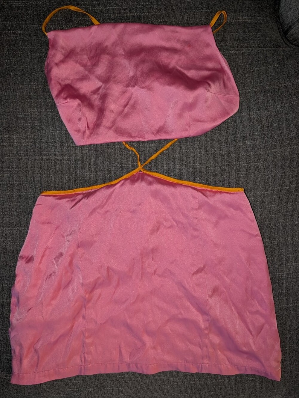 Hansel & Gretal Satin Pink Backless Mini Dress